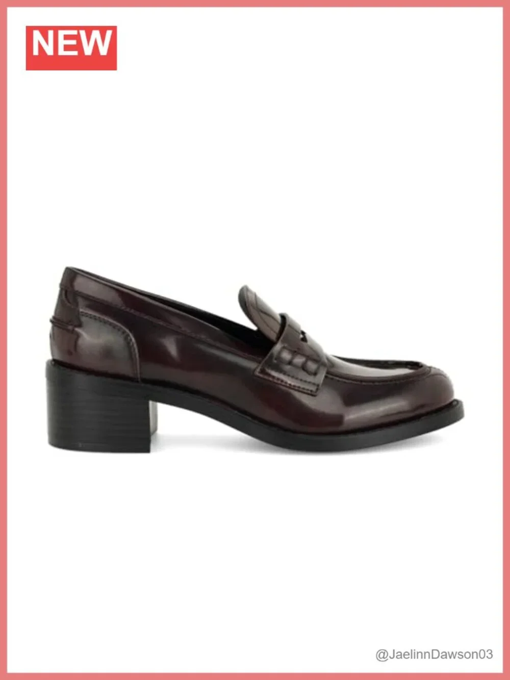 Faux Leather Slip-on Loafer with Block Heel
